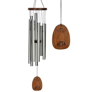 Signature Collection, Woodstock Mindfulness Chime, Medium 28 in. Silver Wind Chime WMCM