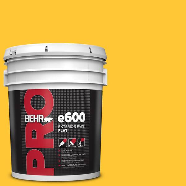 BEHR PRO 5 gal. #330B-7 Sunflower Flat Exterior Paint