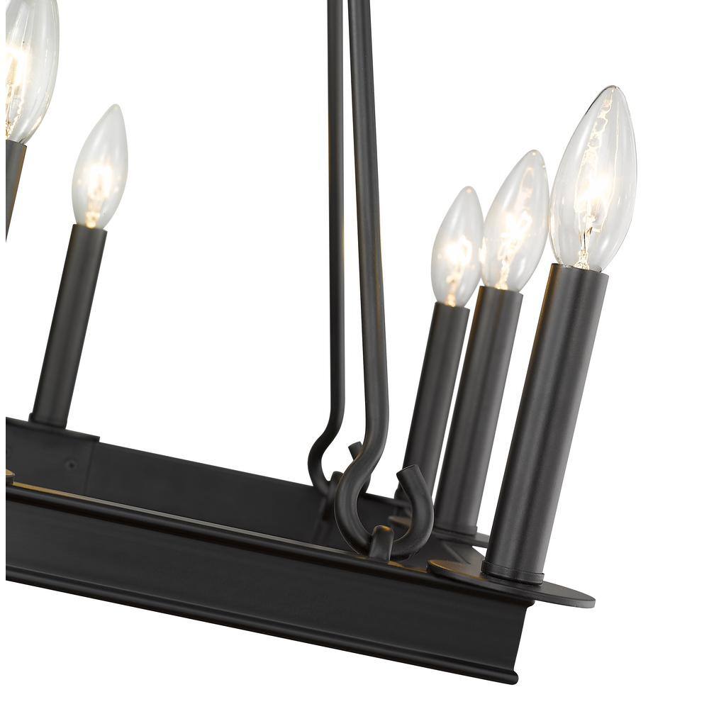 Barclay Minimalist Matte Black Square Candle Chandelier