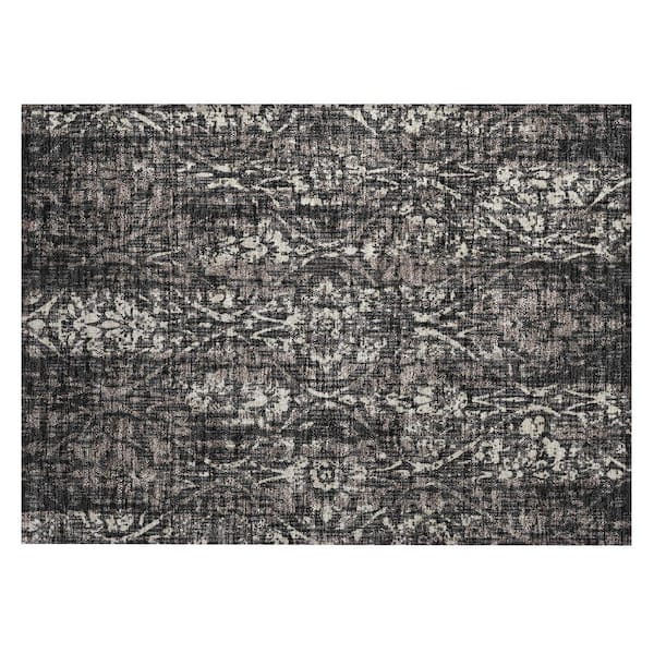 Chantille Machine Washable Indoor/Outdoor Abstract ACN2482 Black 2 ft. x 3 ft. Area Rug