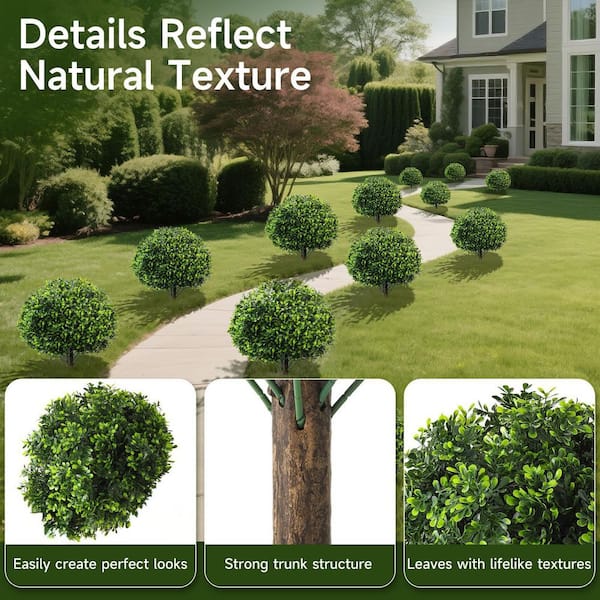 16 in. Green Outdoor Indoor Artificial Boxwood Shrub Topiary UV