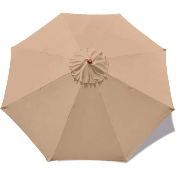 Cubilan Patio Umbrella 9 ft. Replacement Canopy for 8 Ribs-Beige