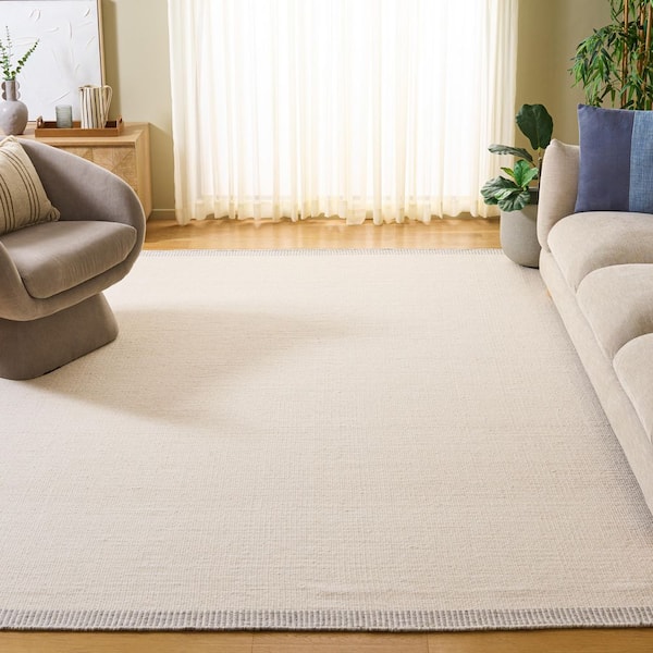 Vermont 9 ft. x 12 ft. Ivory/Gray Solid Color Modern Area Rug