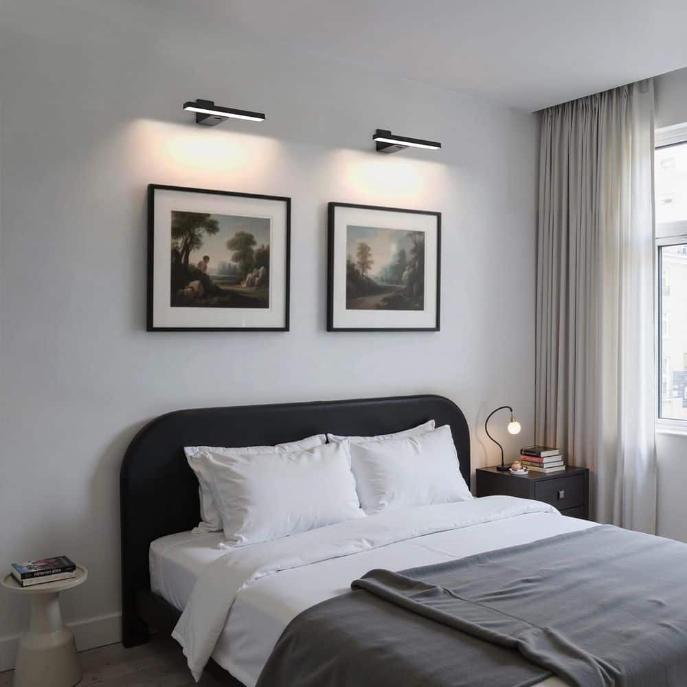 9.5in 2-Pack 1-Light Black Modular Integrated LED Gallery Wall Light with 3CCT, Remote & Touch Control, Dimmable & Timer price history on PriceWatchPro