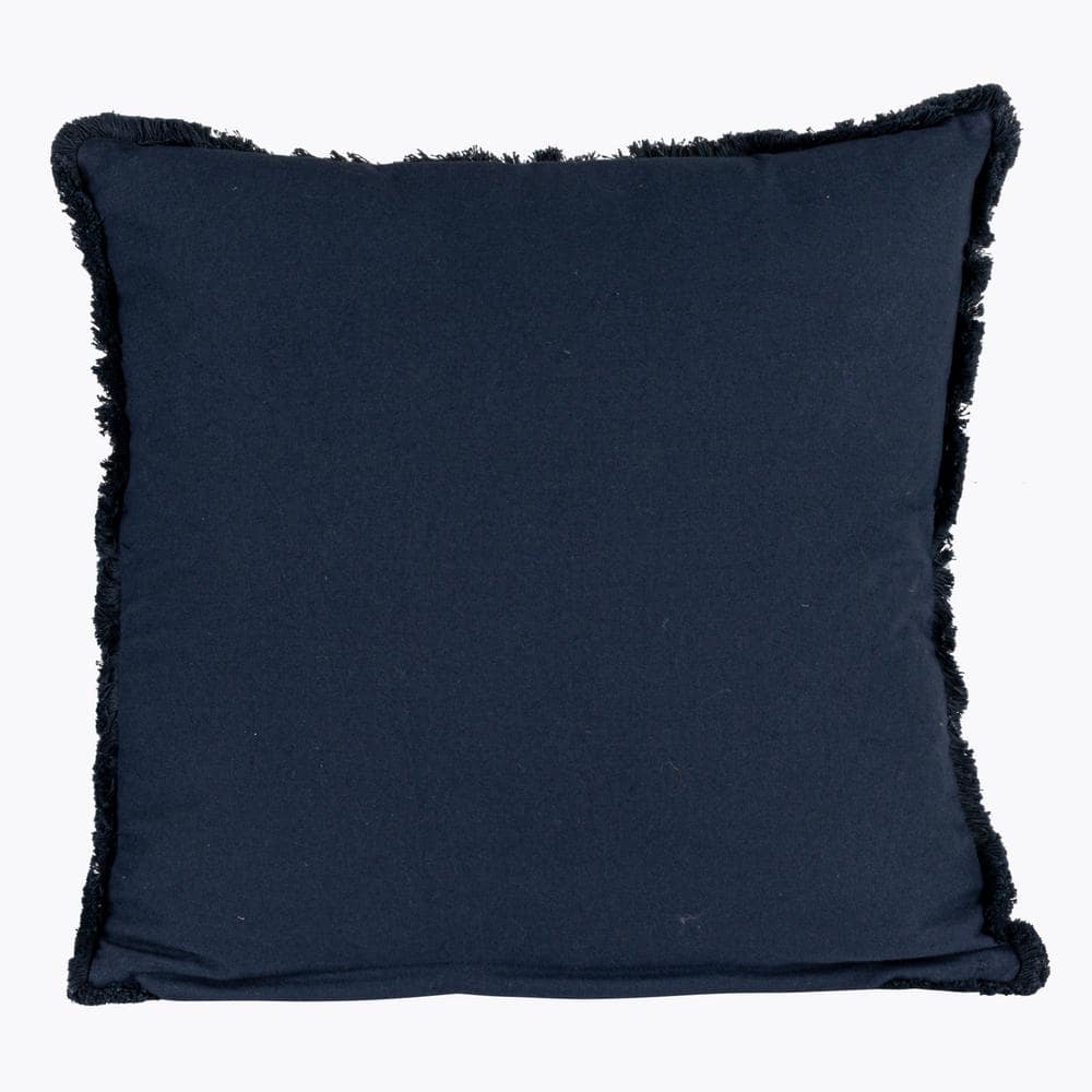 Vintage Multicolor Velvet Square Throw Pillow with Fringe