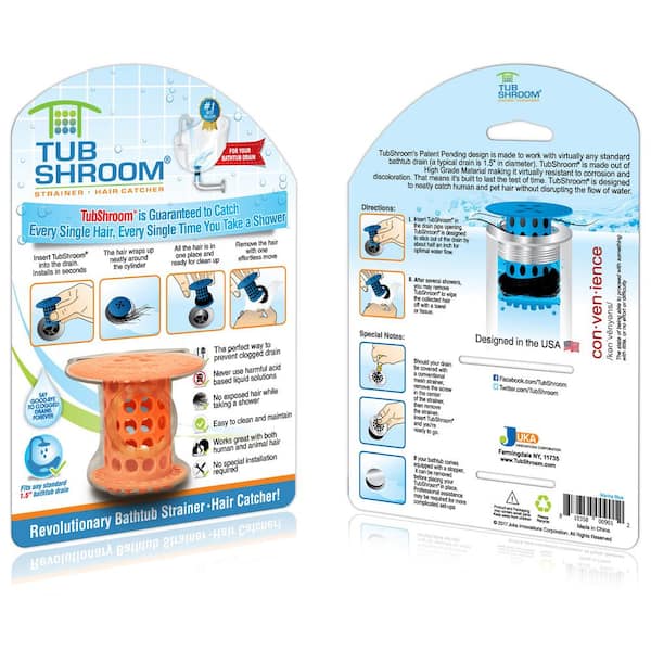 TubShroom 1.25 in. - 2 in. Bathtub Drain Protector Hair Catcher Stainless  Steel Finish WTSHULT7 - The Home Depot