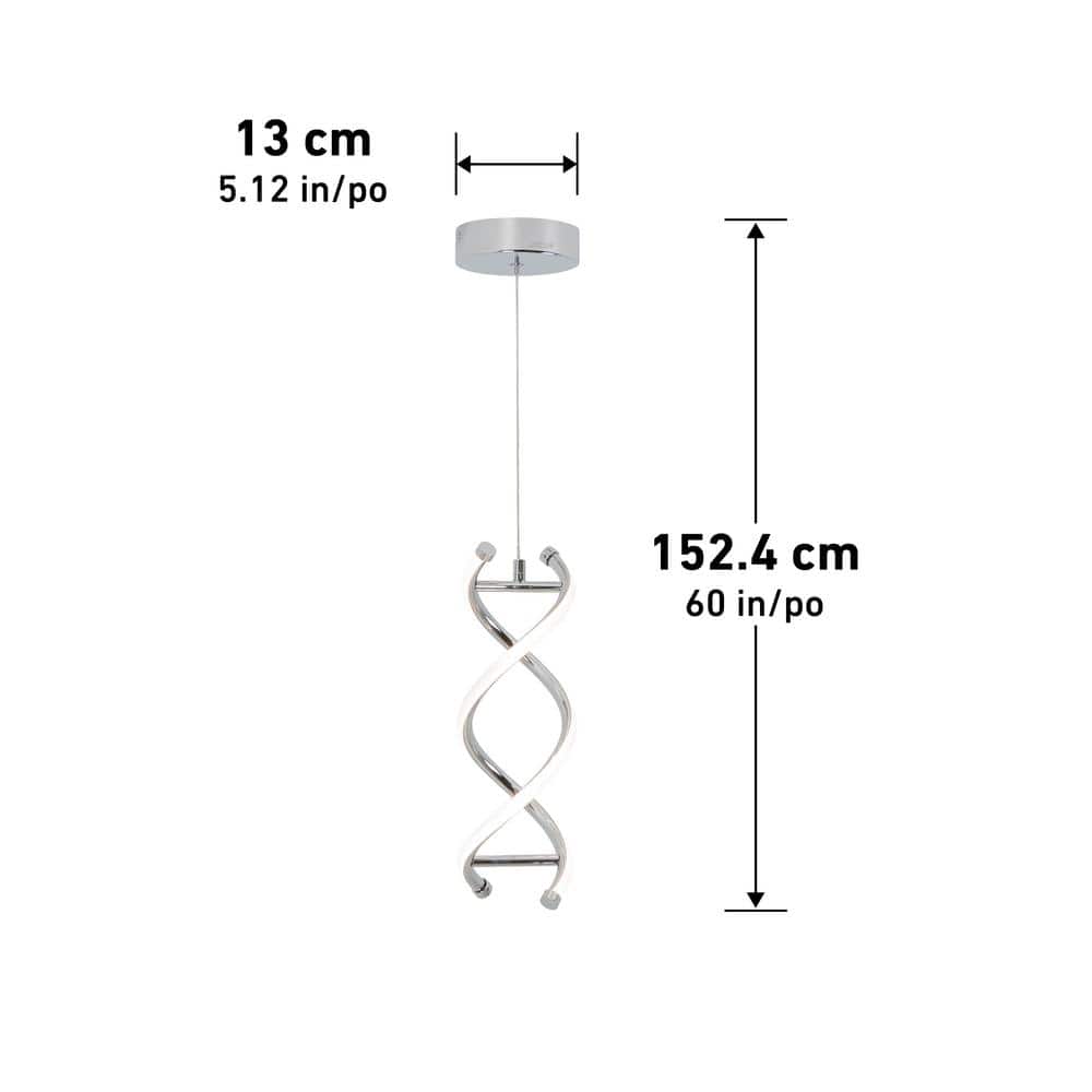 Modern Chrome LED Pendant Light with Artistic Curves