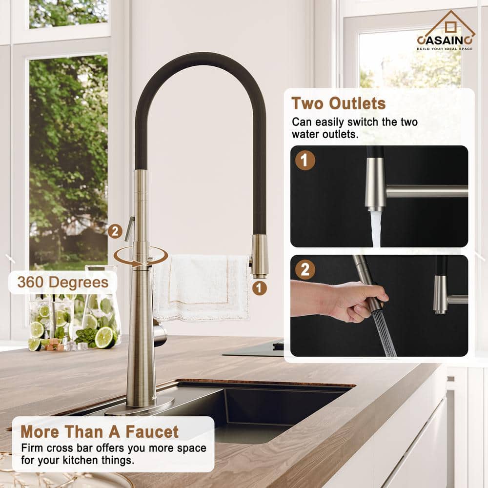33'' Stainless Steel Undermount Double Bowl Kitchen Sink with Faucet