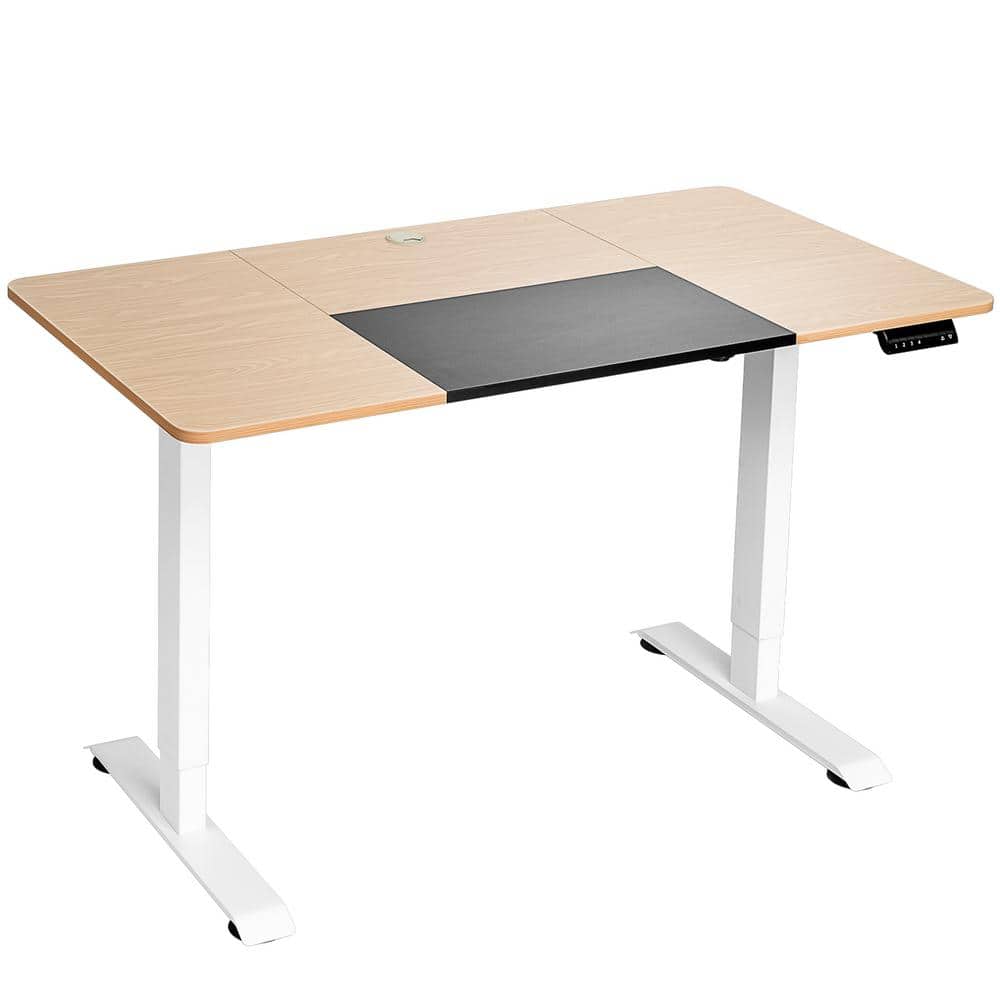 Kyala Electric Standing Desk, 55 x 24 inch Adjustable Height Desk Home Office Computer Workstation Sit Stand Up Desk with Large Mouse Pad Inbox Zero