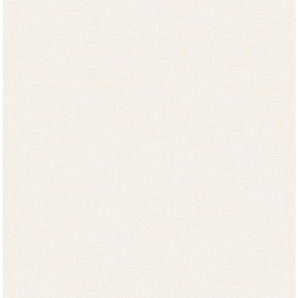 LILLIAN AUGUST Luxe Retreat Ivory Faux Linen Paper Unpasted Wallpaper Roll (56 sq. ft.)