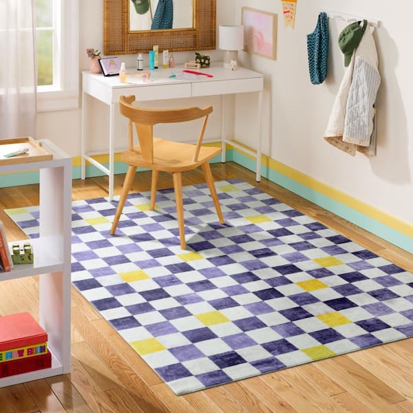 Niko Checkmate Purple/Multi 8 ft. x 10 ft. Indoor Area Rug