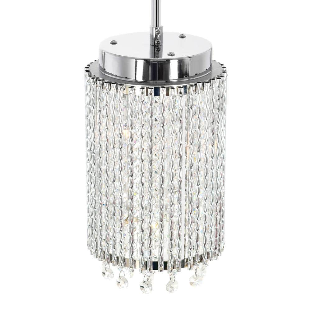 Claire Chrome Finish Crystal Mini Drum Pendant Light