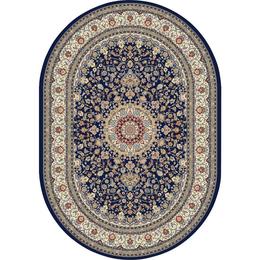 Nicholson Blue/Ivory 5 ft. x 8 ft. Oval Indoor Area Rug