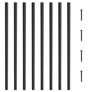 Staircase Balusters 37.99 in. H x 0.22 in. W Flat Black Aluminum Alloy Stair Railing Kit Deck Baluster (72-Pack)