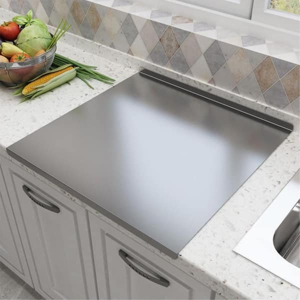 19.69"×15.75" Z Shape 304 Stainless Steel Cutting Board Anti-Slip & Mildew-Proof Easy to Clean