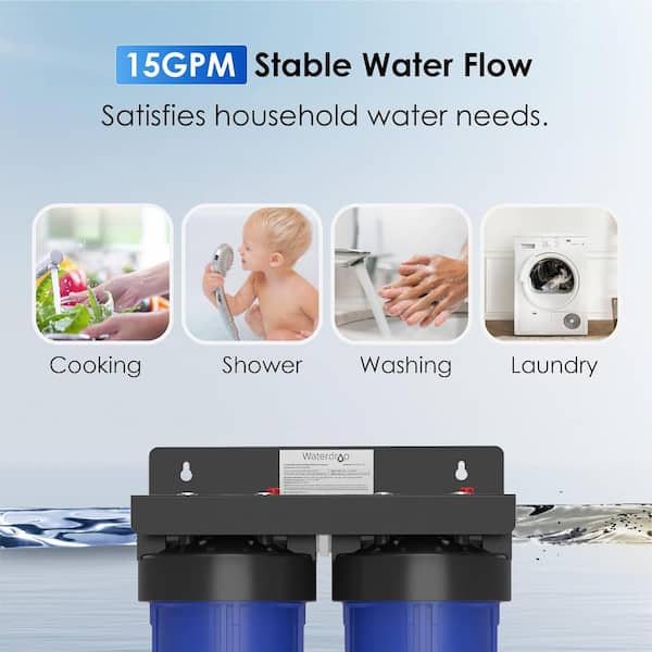 Waterdrop 3-Stage Whole House Water Filter System | Reduce Iron & Mang