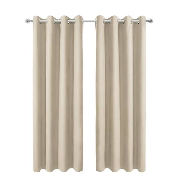 Pro Space 42 in. W x 45in. L Blackout Curtains with Grommet Top Room Darkening Noise Reducing, Beige（1 Panel）