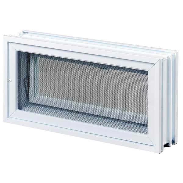 Clearly Secure - 31 in. x 13.5 in. x 3.125 in. Frameless Wave Pattern Vented Glass Block Window