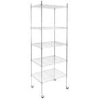 mount-it! Stainless Steel 5-tier Metal Garage Storage Shelving Unit with  Wheels 24 in. x 74.25 in. x 18 in. MI-7862 - The Home Depot