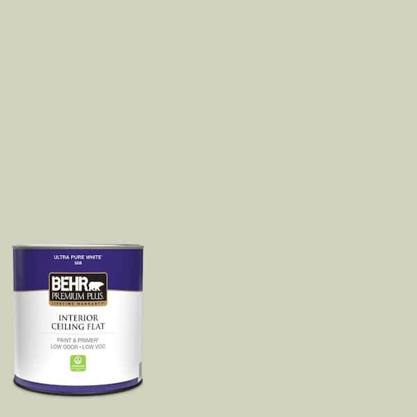 BEHR PREMIUM PLUS 1 qt. #400E-3 Mountain Haze Ceiling Flat Interior Paint