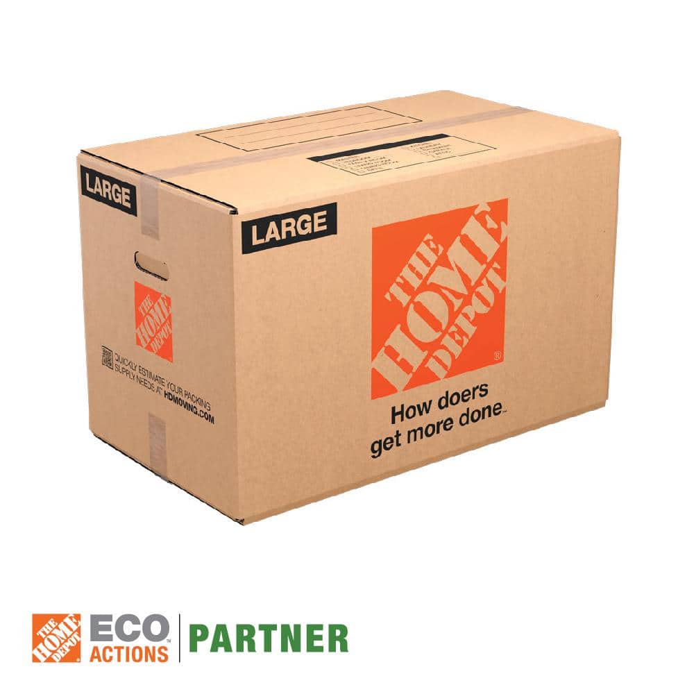 The Home Depot 27 in. L x 15 in. W x 16 in. D Large Moving Box with Handles (40Pack) LRGBOX40