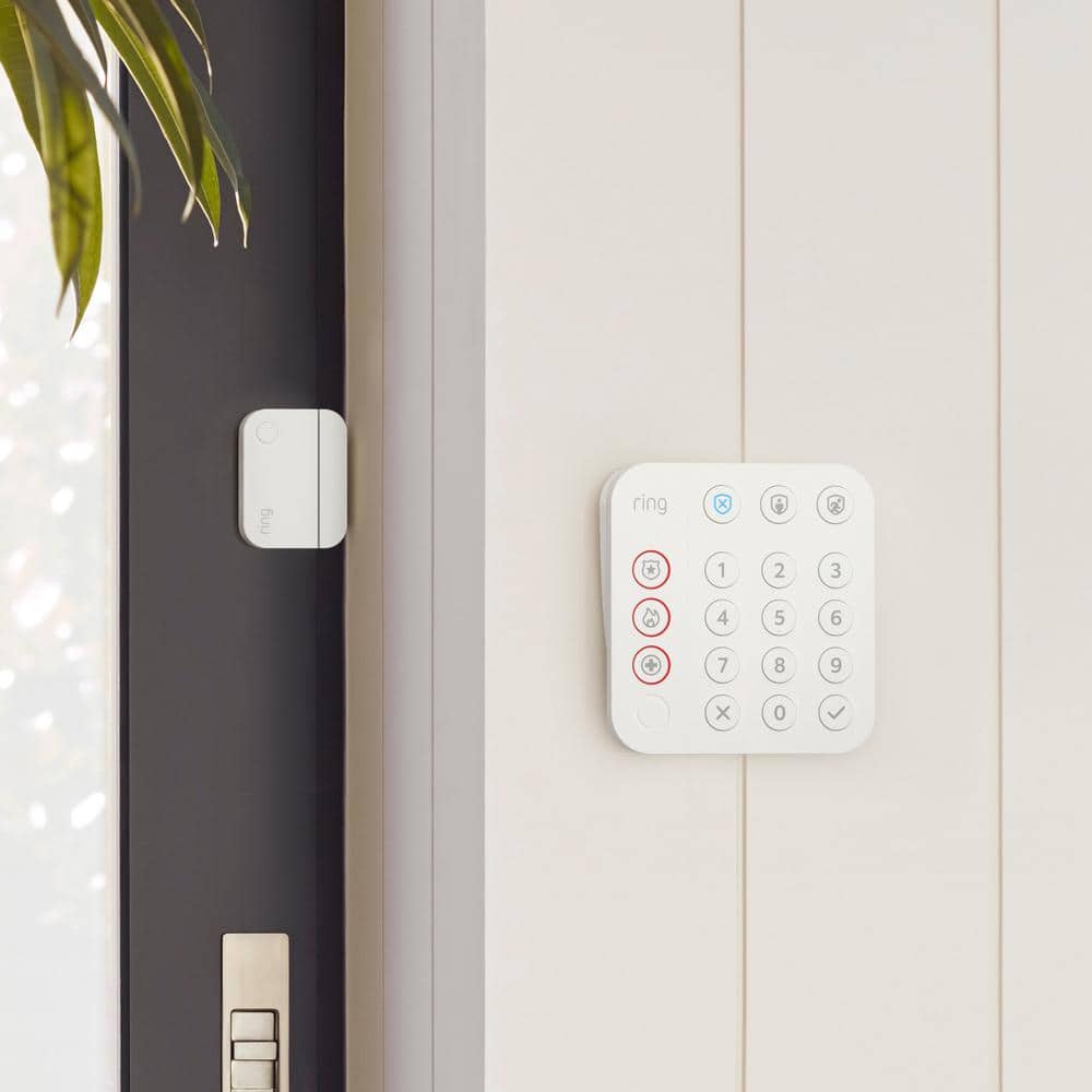 White Wireless Home Security System with Motion and Door Sensors