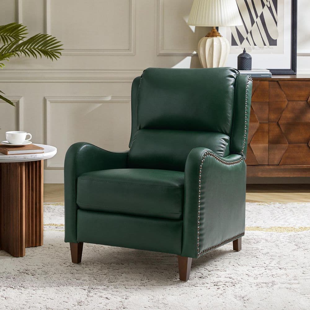 MASAYO  グリーンレザー ハイバックチェア JAYDEN CREATION Hyde Modern Retro Cigar Genuine Leather Recliner