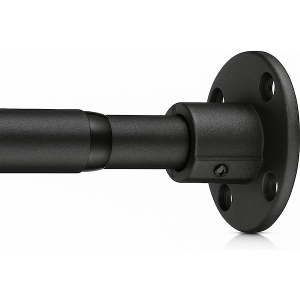 Matte Black Heavy Duty Wall Mounted Shower Curtain Rod, Adjustable 28-76 in. Industrial, for Bathroom and Room Divide