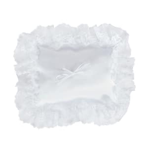 11-1/2 in., White Atlantic Rectangle Pillow Lace Ruffle