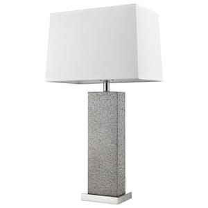 30 in. Silver Standard Light Bulb Bedside Table Lamp