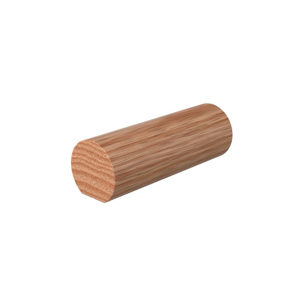 1.63 in. D x 1.75 in. W x 96 in. L Unfinished Oak Wood Handrail