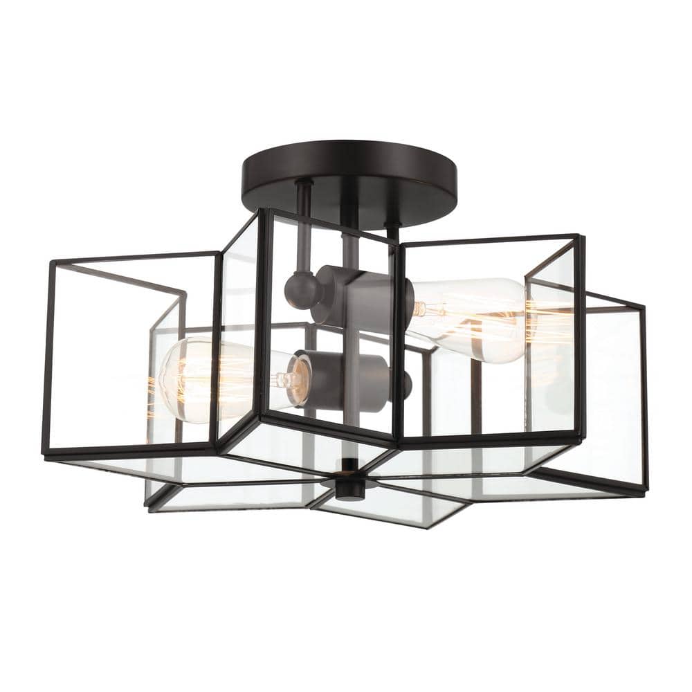 Elegant Starburst Black Glass LED Vanity Light 16.14''