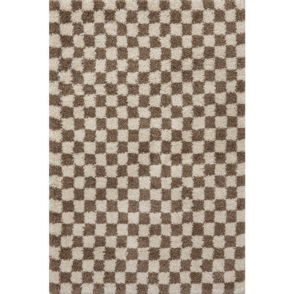 ベティ　ラグ nuLOOM Bettie Retro Checkered Shag Beige 12 ft. x 15 ft. Indoor