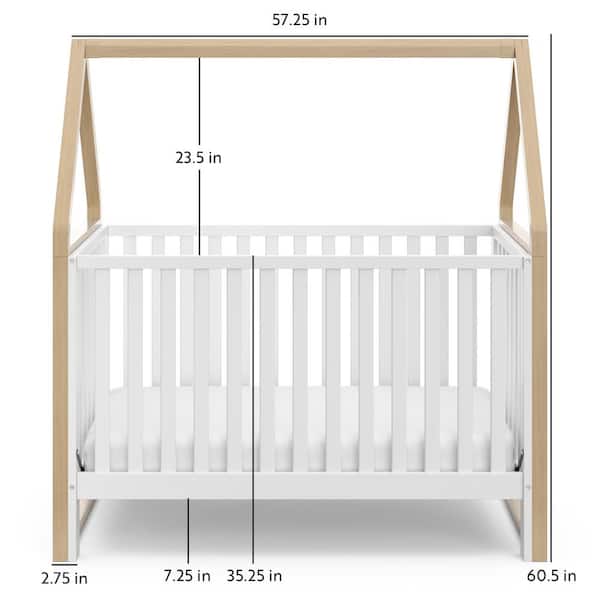 Storkcraft Orchard 5-in-1 Convertible Canopy Crib-White/Driftwood