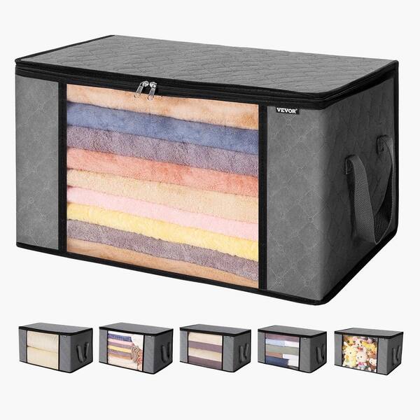 VEVOR 90 L Large Storage Bags, 6 Pack Clothes Storage Bin, Foldable Closet Organizers Containers with Handle, Toiletry Bag