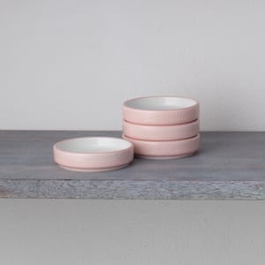 Colortex Stone Blush 3.75 in. Porcelain Mini Plates, (Set of 4)