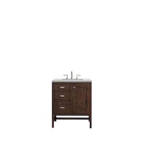 Addison 30 in. W x 23.5 in.D x 35.5 in. H Single Vanity in Mid Century Acacia with Quartz Top in Eternal Jasmine Pearl