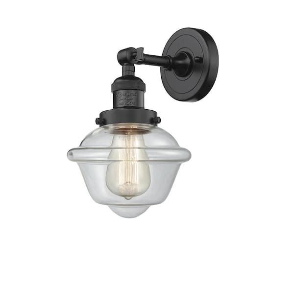 Innovations Oxford 7.5 in. 1-Light Oil Rubbed Bronze Wall Sconce with Clear Glass Shade