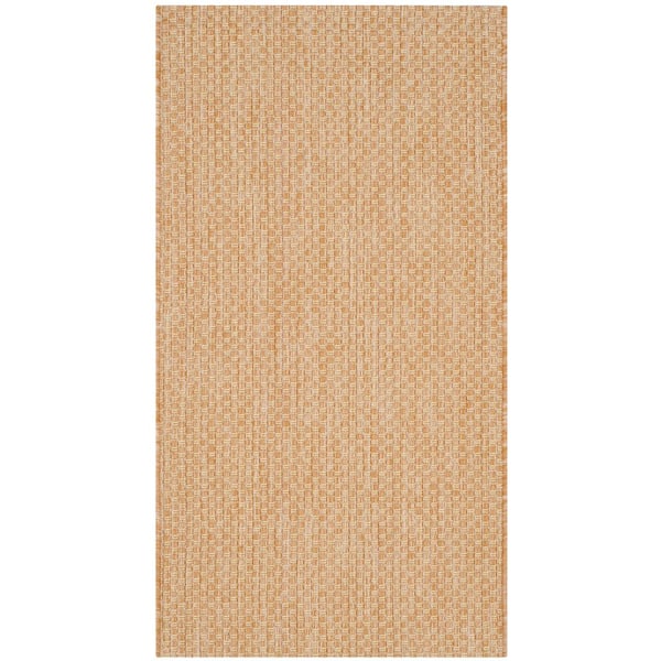Courtyard Natural/Cream Doormat 2 ft. x 4 ft. Solid Indoor/Outdoor Patio Area Rug