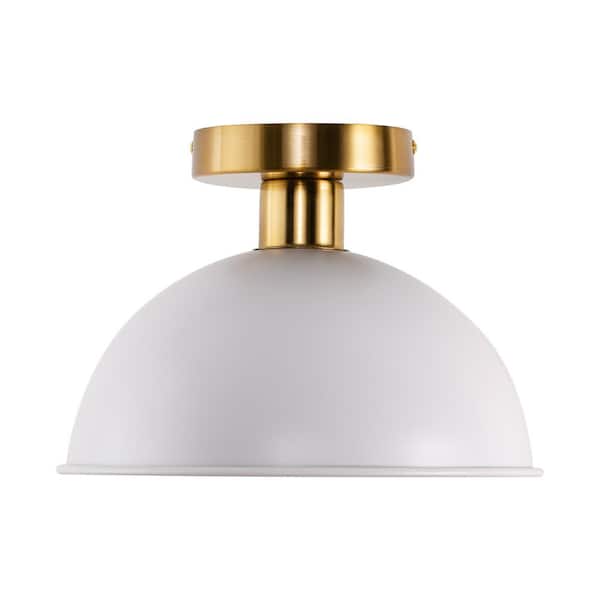1-Light White Semi-Flush Mount for Entryway, E26 Base, No Bulbs Included (2-Pack)