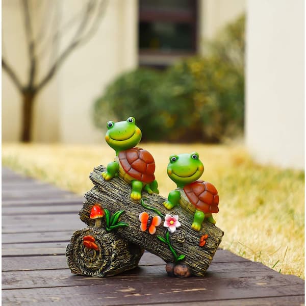 OGETFUUR Garden Turtle Figurines Outdoor Decorations, Solar