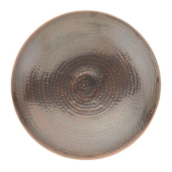 ACHLA DESIGNS 14 in. Dia Antique Burnt Copper Birdbath with Stake