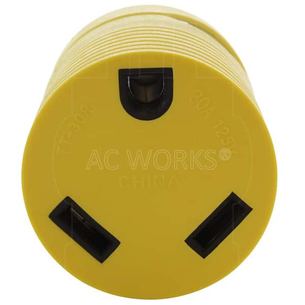 AC WORKS RV Generator Adapter NEMA L14-30P 30 Amp 125-Volt/250