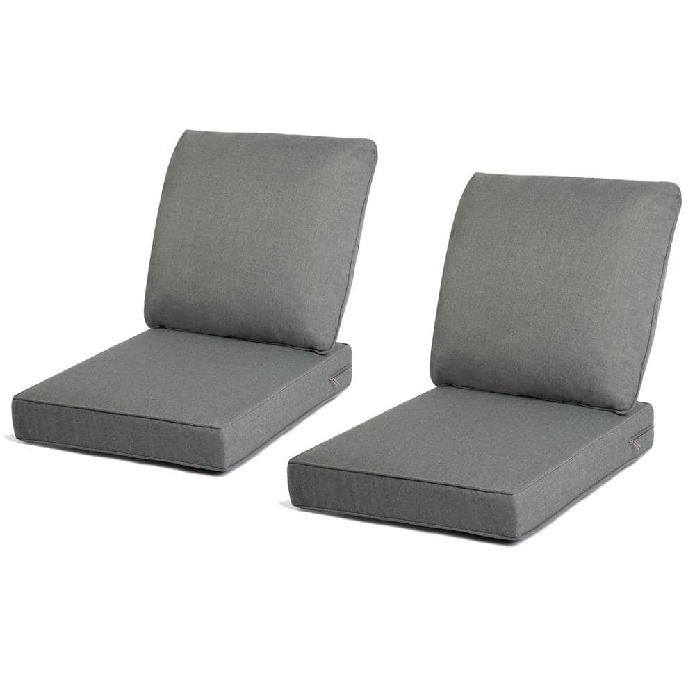 Dark Gray Water-Resistant 24 x 24 Outdoor Deep Seating Lounge Chair Cushion