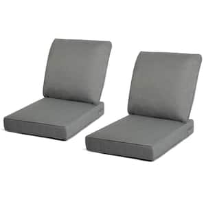 Dark Gray Water-Resistant 24 x 24 Outdoor Deep Seating Lounge Chair Cushion (Set of 4) (2 Back 2-Seater)