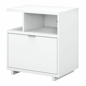 Madison Avenue Pure White Lateral File Cabinet with Shelves