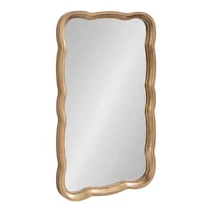 Hatherleigh 23.75 in. W x 38.00 in. H Gold Scalloped Farmhouse Framed Decorative Wall Mirror