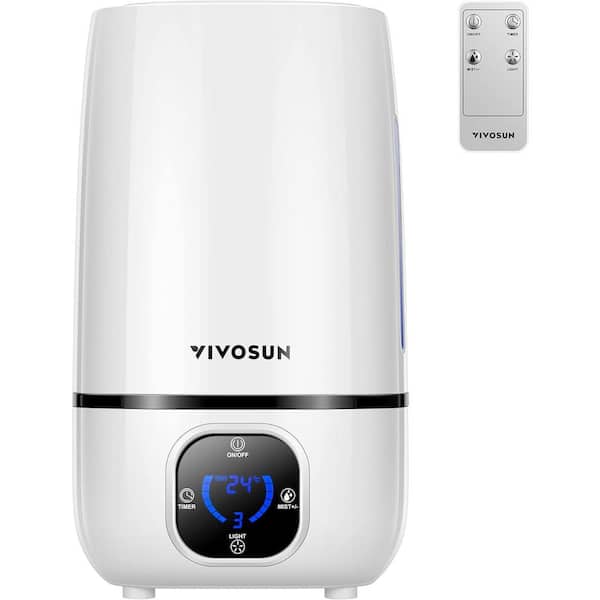 1.06 Gal. Indoor White Ultrasonic Humidifier with Remote Control