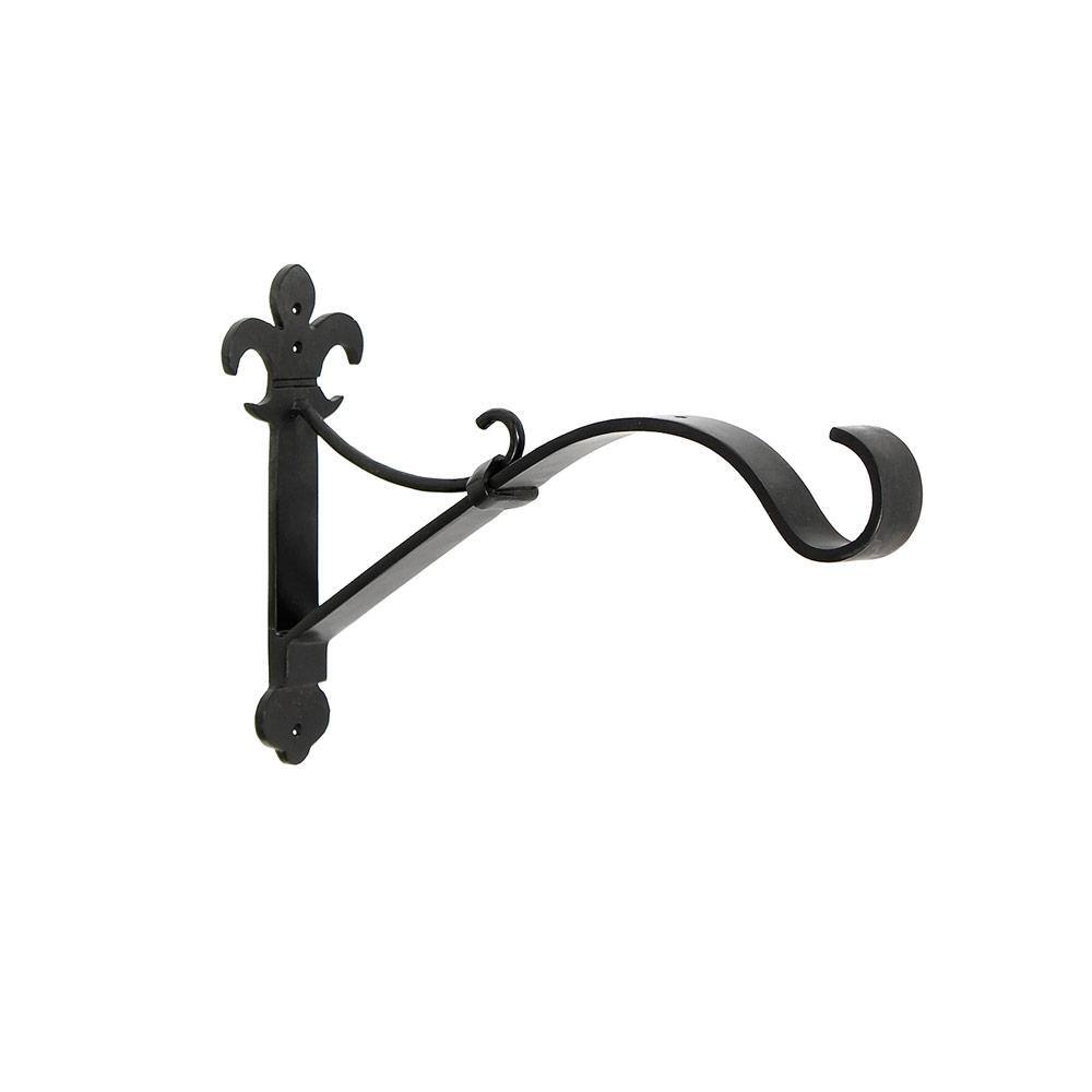 Small Black Wrought Iron Fleur De Lis Wall Bracket