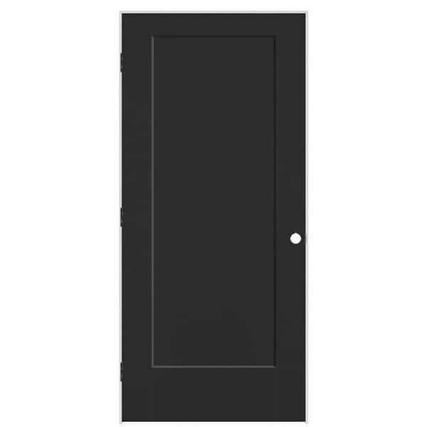 Masonite 36 in. x 80 in. 1-Panel Lincoln Park Right-Hand Solid Core Jet Black Molded Composite Single Prehung Interior Door